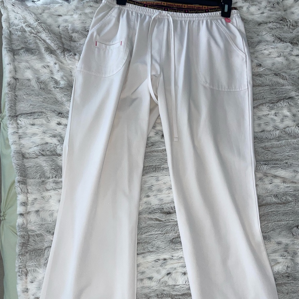 Heart Soul white scrub bottoms